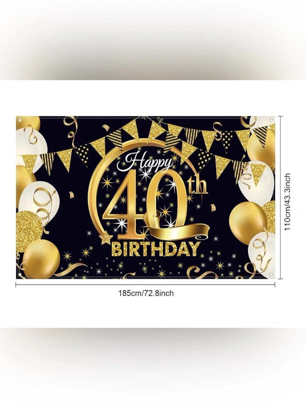 40th Birthday Backdrop Banner and 
